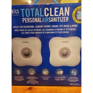 2 Pack  Homedics Wall Plug In Night Light Personal Air Sanitizer